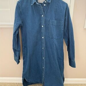 Everlane Blue Denim Shirt Dress
